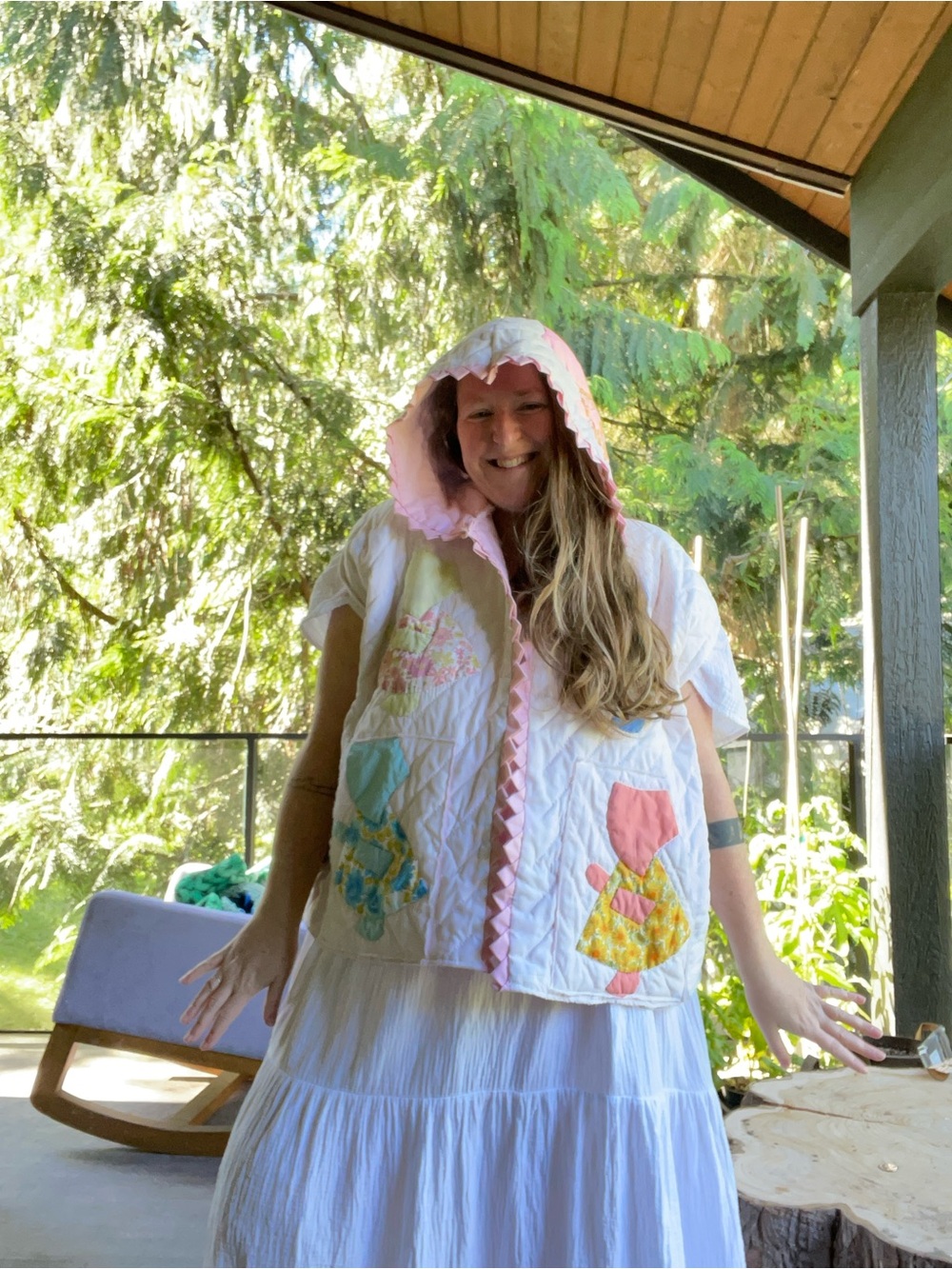 2. Handmade one of a kind sunbonnet quilted vest OS